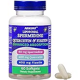 Nikoni Liposomal Spermidine, Quercetin, Fisetin 860mg Supplement for Healthy Aging, Cellular Renewal, Cognitive Function 60 Softgelss
