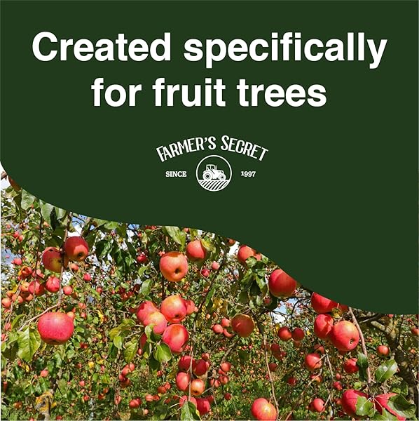 FARMER’S SECRET FRUIT TREE BOOSTER FERTILIZER (32OZ) – SUPER CONCENTRATED AND PHOSPHORUS RICH – FORMULATED FOR ALL FRUIT TREES INCLUDING PEACH, BANANA, AND APPLE