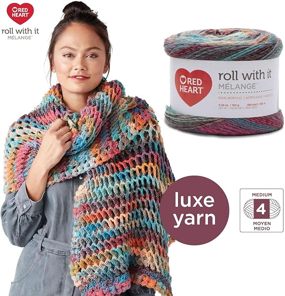 RED HEART ROLL WITH IT MELANGE SHOW TIME