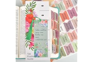 CUALFEC Spanish Bible Tabs Pestañas para Biblias en Español with Bookmark and Guide Card Elegant Bible Study Supplies for Women and Men - Boho