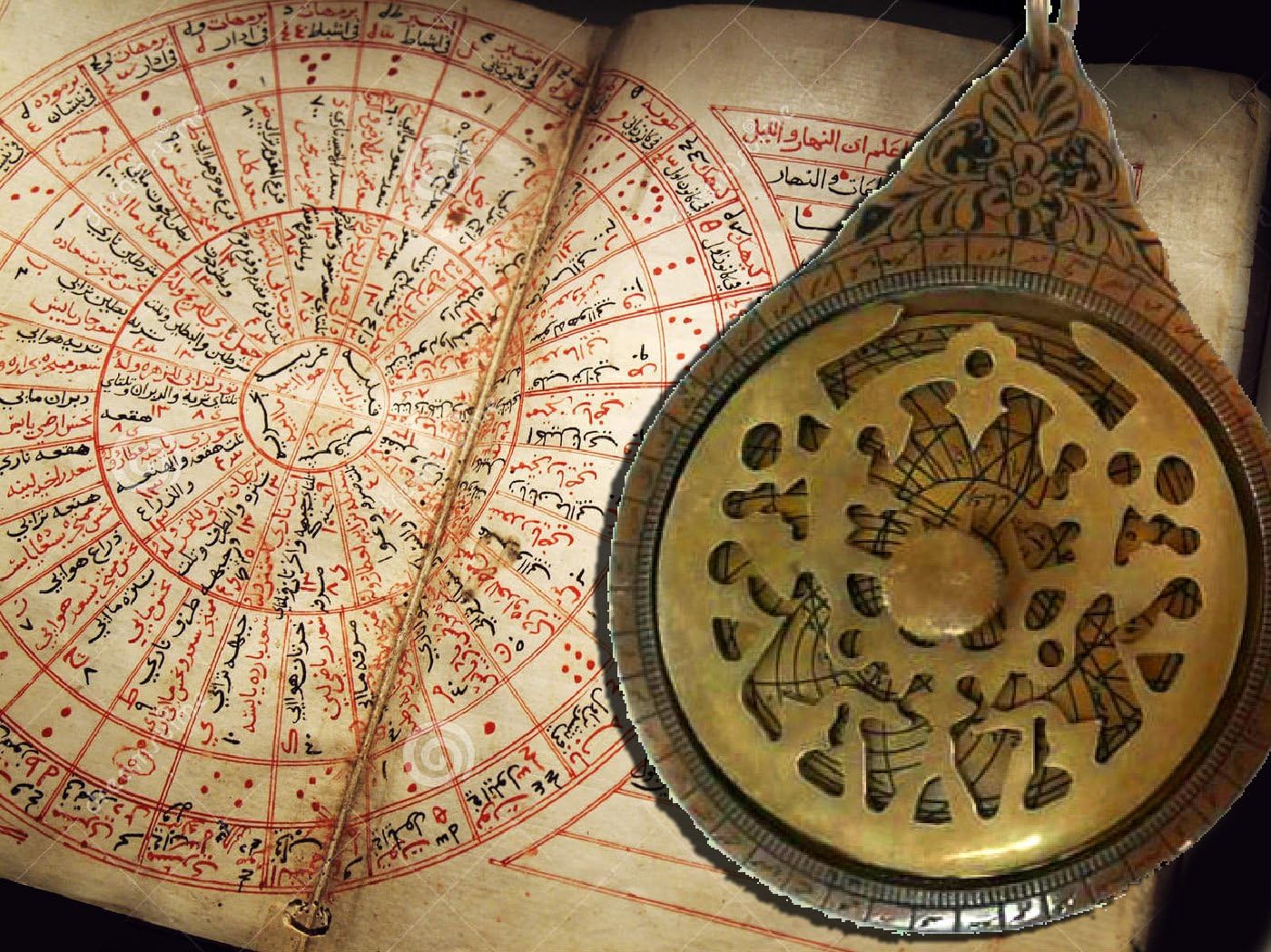 indofranceISLAMIC ASTRONOMY ARMILLARY ASTROLABE DISPLAY WITH MULTIPLE ENGRAVED ARABIC ASTRONOMY PLATES. 6 INCHES WALL HANGING