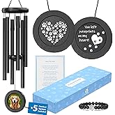 Dog Memorial Wind Chime 28" with 5 Pendant Designs and Comforting Pet Loss eBook- Pet Memorial Gifts-Loss of Dog Sympathy Gift-Dogs Wind Chimes, Remembrance Gift