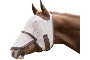 KENSINGTON PROTECTIVE PRODUCTS Kensington Signature Fly Mask with Removable Nose — Protects Horses Face and Nose from Biting Insects and UV Rays While Allowing Full Visibility — Ears and Forelock Able to Come Through The Mask