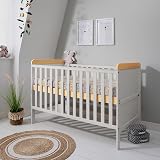 Tutti Bambini Rio 2-in-1 Baby Cot Bed with Cot Top Changer Oak & Dove Grey