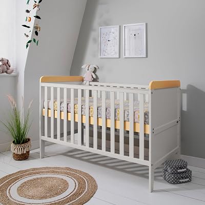 Tutti Bambini Rio 2-in-1 Baby Cot Bed with Cot Top Changer Oak & Dove Grey