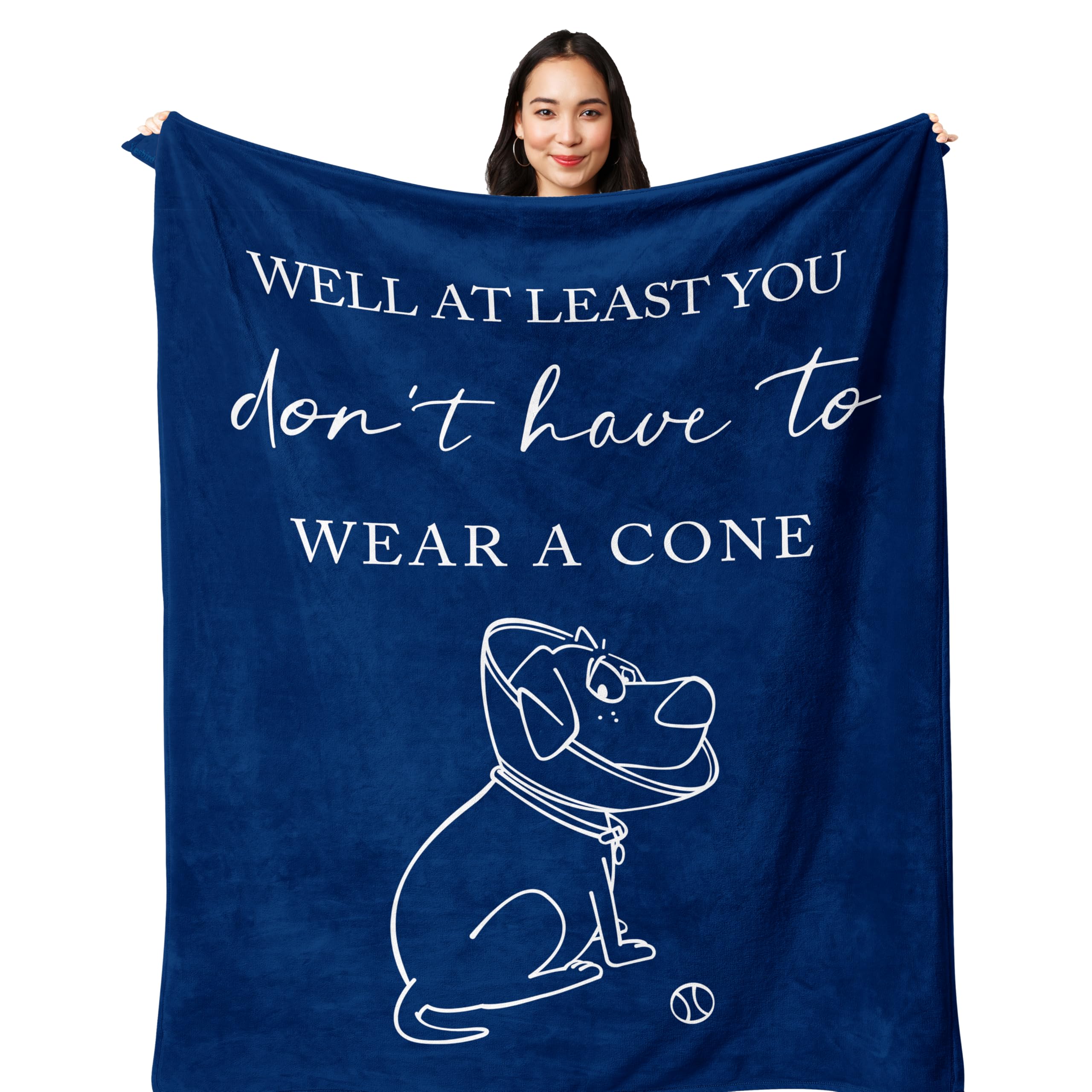 Yesbird Get Well Soon Gifts for Men, Get Well Soon Gift, Inspirational Gifts, Surgery Recovery Gifts, Sympathy Gift, Well at Least You Don't Have to Wear a Cone Blanket 130x150CM