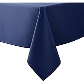 Textured Tablecloth Rectangle-Fabric Spillproof Table Cloths-Navy 60x84" | Water Resistant Washable Table Covers 4-6ft Rectangular-Kitchen Dining Outdoor Christmas Thanksgiving Banquet Parties Wedding