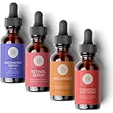 Pure Body Naturals Facial Serum - Hyaluronic Acid Serum, Retinol Serum, Vitamin C Serum, and Vitamin B3 (Niacinamide) Serum - A Perfect Serum Gift Set for Women of All Ages
