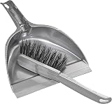 Elliott Dustpan and Brush Set Durable Plastic Pan Rubber Lip Silver view 9