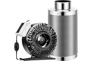 VIVOSUN Ventilation Kit 6 Inch 440 CFM Inline Duct Fan with 6" x 18"Carbon Filter Odor Control System with Australia Virgin Charcoal for Grow Tent Ventilation