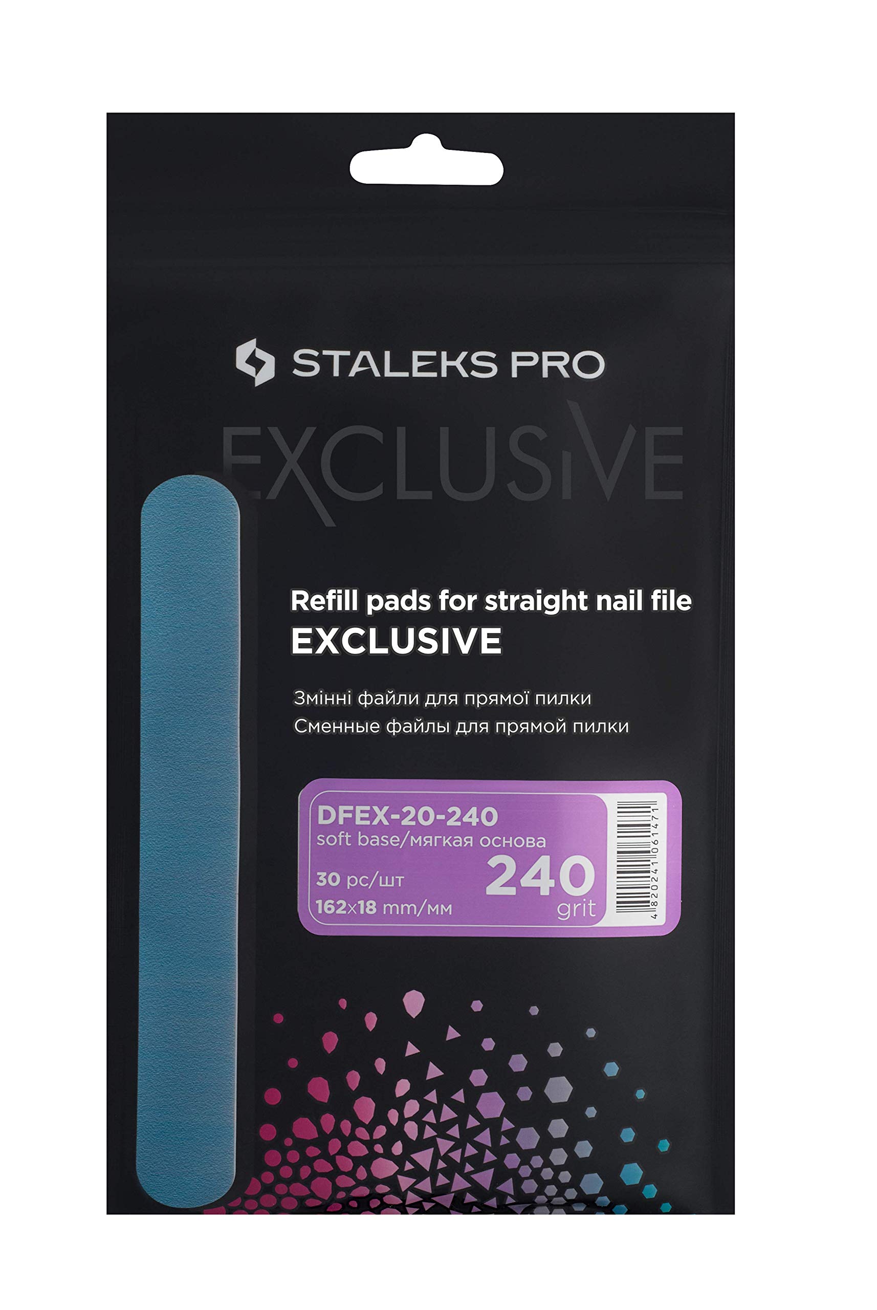 Staleks Disposable Files for Straight Nail Files (Soft Base) EXCLUSIVE 20 (30 Pieces) (DFEX-20-240 Grain)
