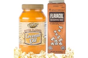 SUPPLYINFINITE Ultimate Popcorn Kit - Flavacol Salt & Golden Barrel Butter Flavored Coconut Oil - Perfect for Movie Theater Popcorn Machines, Gluten-Free & Vegan