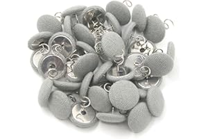 TOPGOT Upholstery Tacks - 20Pcs Fabric Covered Button Twist Pins,Bed Skirt Pin - for Slipcovers, Armrest Covers, Armchair Caddies, Bed Skirts, Headliners (Light Grey)