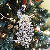 SICOHOME Peacock Christmas Ornaments - Purple Peacock Ornaments for Christmas Tree Hanging Christmas Ornaments Bird Decorations Keepsake Gifts for Women Girls