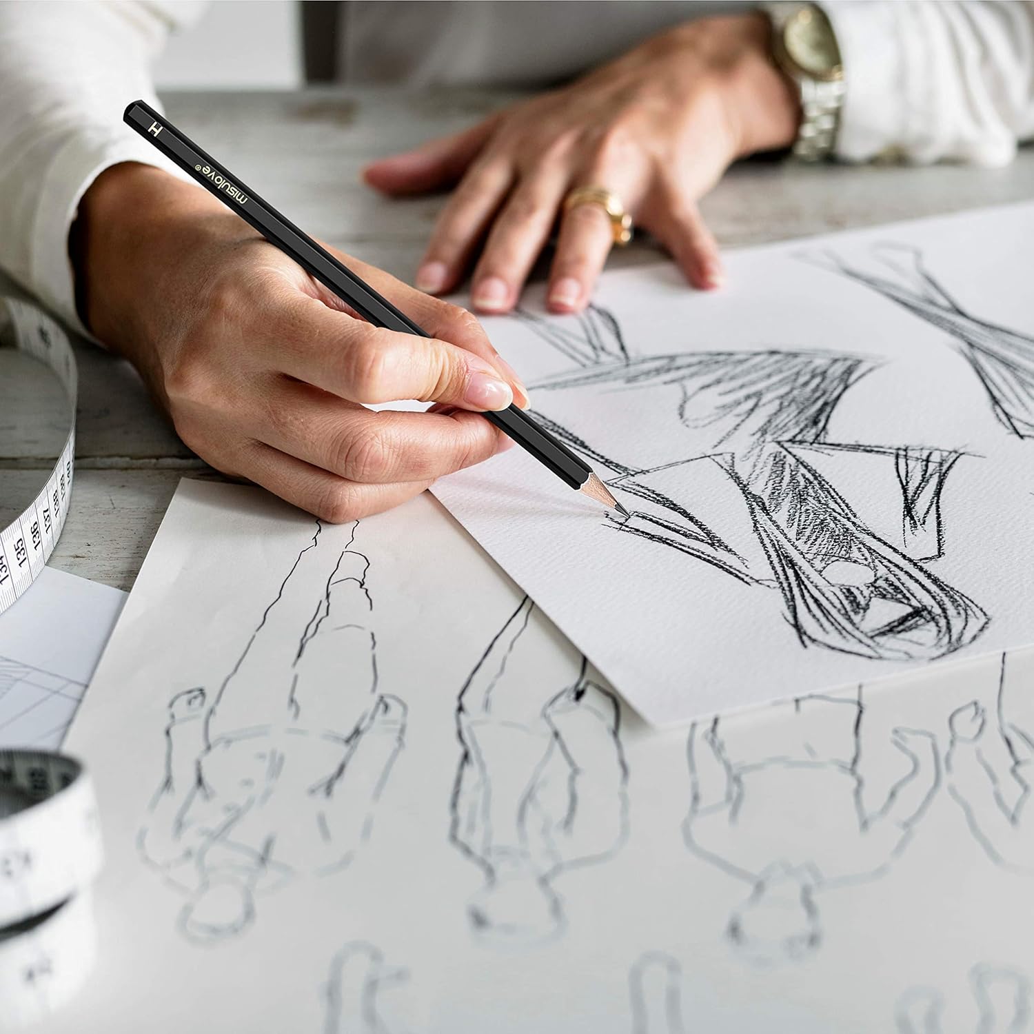 MISULOVE Professional Drawing Sketching Pencil Set - 12 Pieces Art Drawing Graphite Pencils(12B - 4H), Ideal for Drawing Art, Sketching, Shading, for Beginners & Pro Artists : Office Products