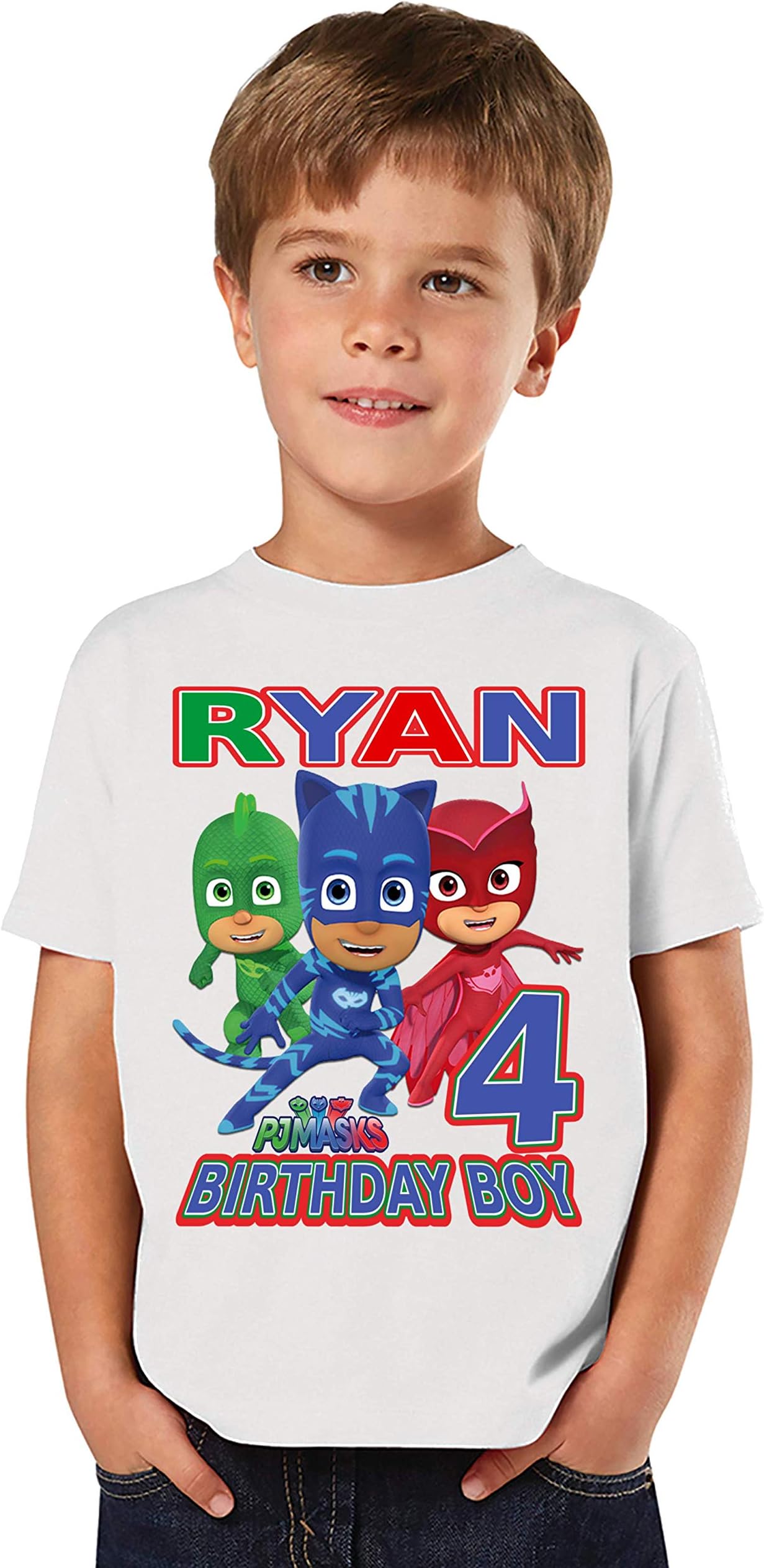 Pj Masks Birthday Shirt, Pj Masks Birthday Party, Add Any Name and Age, Family Matching Shirts, Personalized Pj Masks Shirt,Boys and Girls Birthday Shirts 5