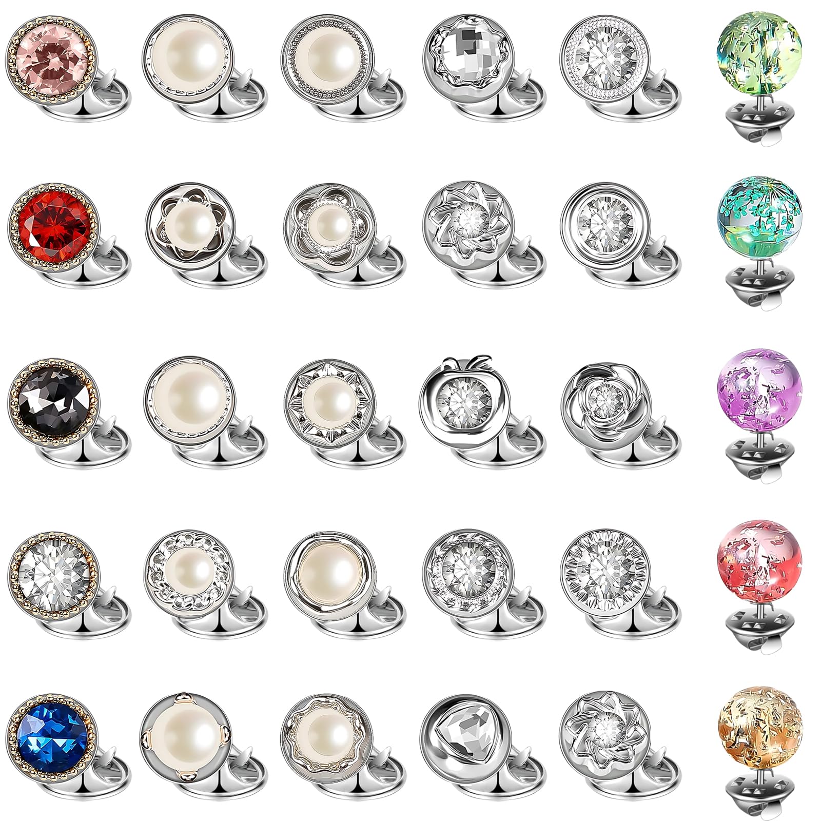 30 Pcs Modesty Pins Shirt Brooch Buttons Cover Up Button Pin Retro Dress Buttons Non Sew Buttons Prevent Accidental Exposure of Buttons Exposure Buttons for Clothes Cardigan Women