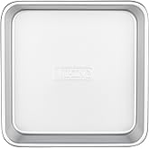 Viking Premium 9-Inch Nonstick Ceramic Square Cake Pan, Made without PFAS, Heavy Gauge Aluminized Steel Baking Pan with Reinforced Iron Frame, Even Heating Bakeware, Oven Safe to 475F, Silver