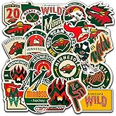 25 PCS Minnesota American Wild Hockey Stickers for Water Bottle, Laptop, Bicycle, Computer, Motorcycle, Travel Case, Car Decal Decoration Stickers