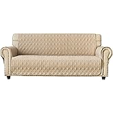 Ameritex Couch Sofa Slipcover 100% Waterproof Nonslip Quilted Furniture Protector for Dogs, Children, Pets, Machine Washable (Beige, 68")