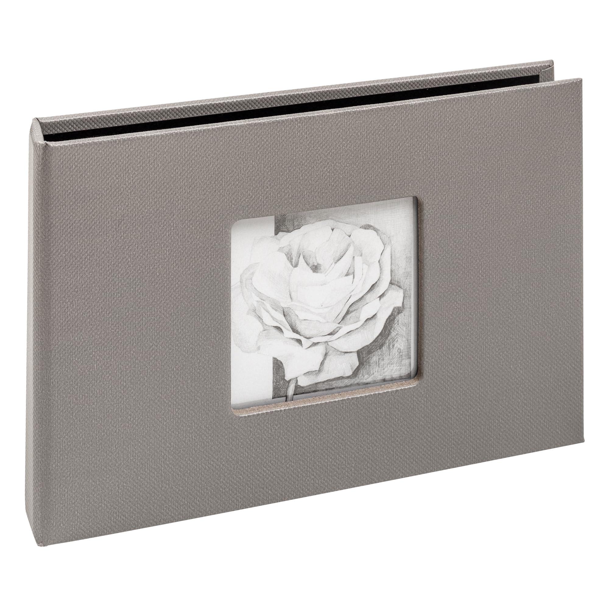 walther design MA-349-X Photo Album for 12 Photos 10 x 15 cm with Cut-Out Cover Condolence Grey