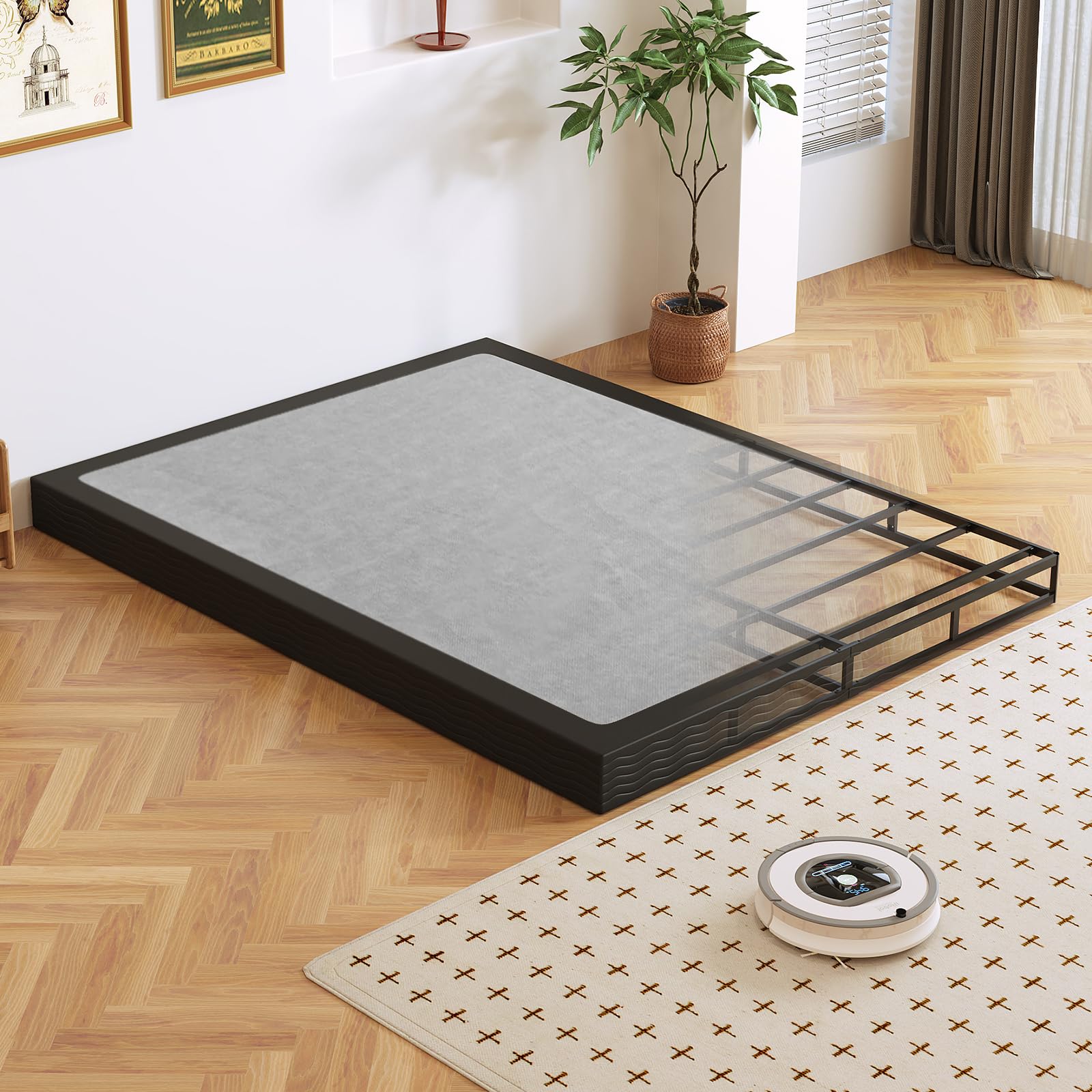 Photo 1 of Arhomefurni Box Spring, Metal Frame Mattress Foundation with Fabric Cover, Easy Assembly, Noise-Free (5 Inch, Full)