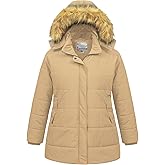 Chrisuno Women's Plus Size Winter Coat Waterproof Long Puffer Jacket Warm Thicken Parka with Removable Fur Hood
