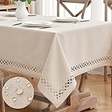 MIULEE Natural Thick Polyester Linen Rectangle