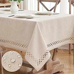 MIULEE Natural Thick Polyester Linen Rectangle