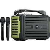 WinBridge K600 200W Portable PA Speaker with 2 Wireless Microphones | Bluetooth Karaoke Speaker, IPX4 Waterproof, Battery Powered, Guitar Input for Public Speaking, Events &amp; Party