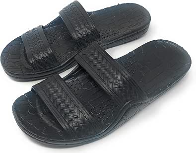 Amazon.com | Black Rubber Double Strap Jesus Style Imperial Sandals. Unisex Adult Sandal (9 