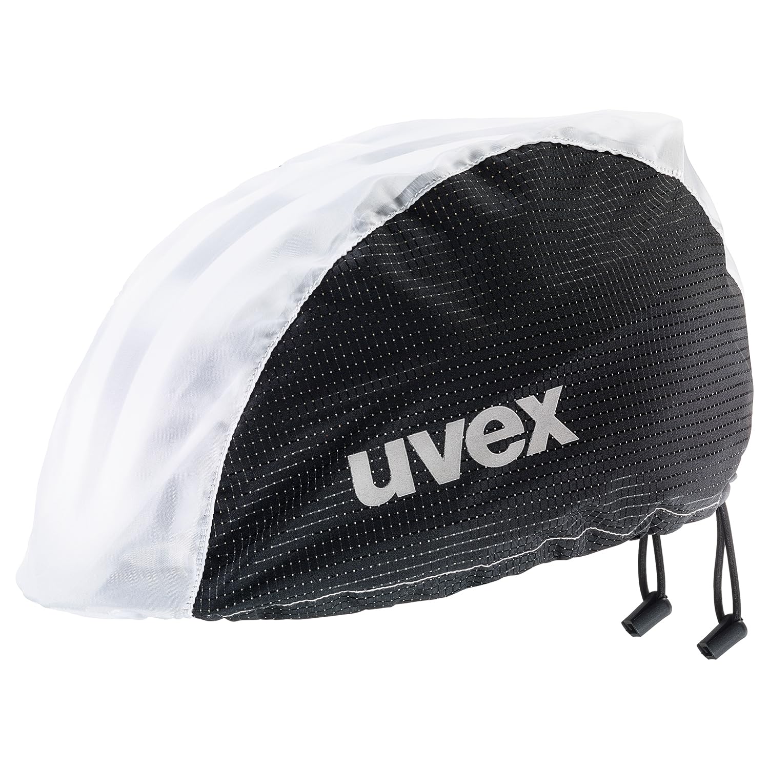 uvex Rain Cap Bike - Wind- & Water-Resistant - Flexible Fit - Black White - L/XL