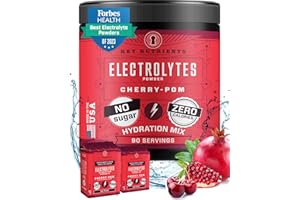 KEY NUTRIENTS Multivitamin Electrolytes Powder No Sugar - Sweet Cherry Pom Electrolyte Powder - Endurance & Energy Supplement - Hydration Powder - No Calories - 90 Servings - Made in USA