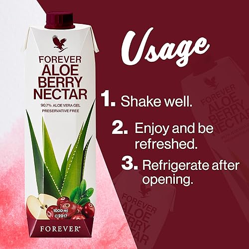 Forever Living | Forever Aloe Berry Nectar 1L - Cranberry - Apple Flavored  Juice, 90.7% Pure Inner Leaf Aloe Vera Gel, Vegan-Friendly, and Gluten-Free  in Saudi Arabia | Whizz Aloe Vera