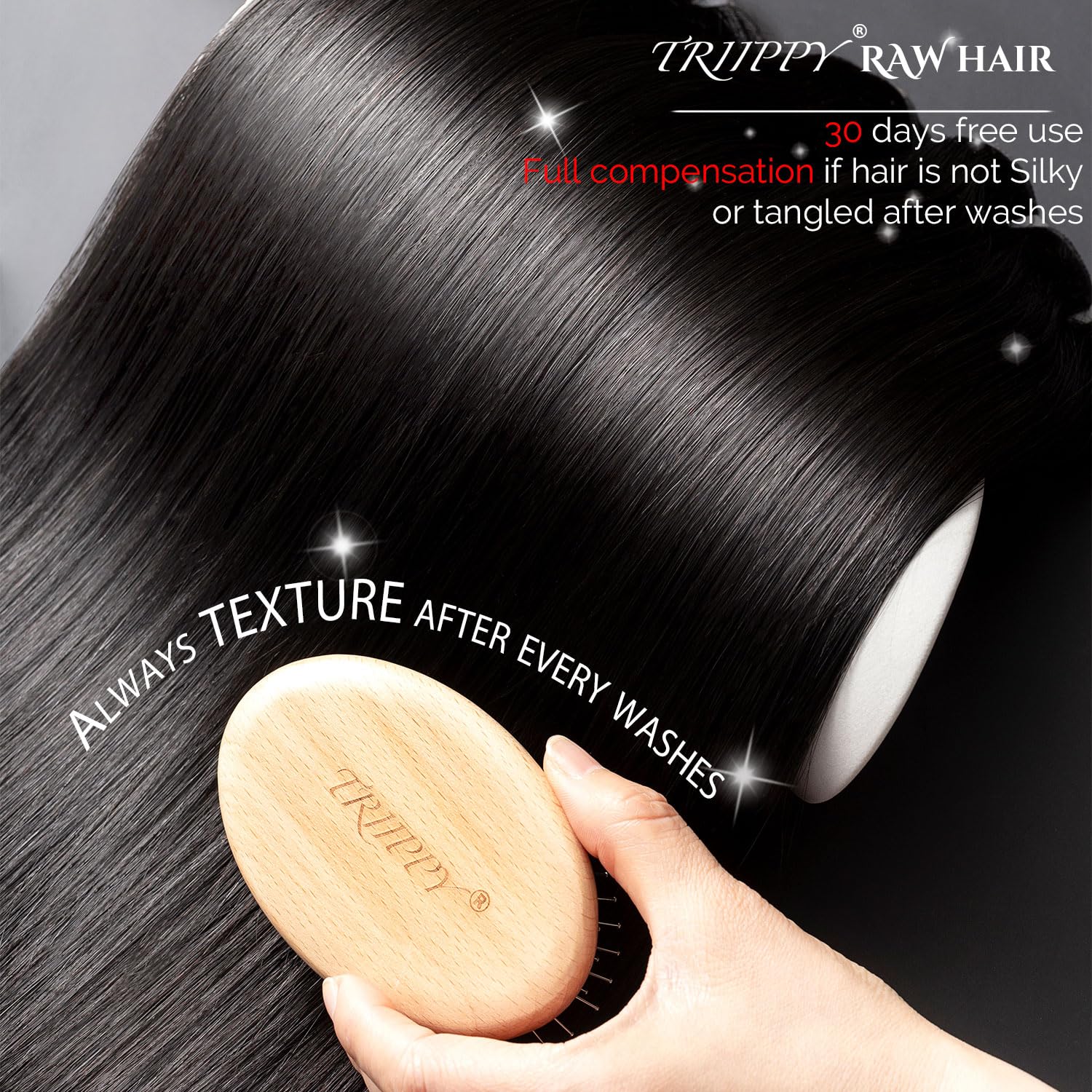 TRIIPPY Straight Bundles Human Hair,100% Raw Cambodian Hair Sew Weave 3 Bundles,Triple The Lifespan Over Regular Virgin Hair Bundle,No.1 Raw Hair Brand On Amazon(16 18 20 Inches,Natural Color)