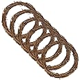 Grapevine Wreath Set, Marrywindix 6 Pieces Natural Vine Branch Wreath Christmas DIY Rattan Wreath Garland for Christmas Holid
