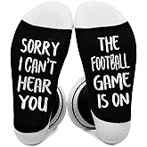 Sorry I Can't Hear You Football Game Lover Socks Size 5.5-11, Gifts for Teenage Boys Men Women Father Dad Husband Sons Game Lovers on Birthday Thanksgiving Christmas Day - A86