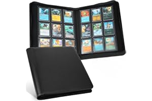 GERMUN Toploader Binder, Holds 288 Toploaders, 9 Pocket Top Loader Binders with Sleeves for 3 x 4'' Toploaders, Double-Sided Pocket Top Loader Storage Binder, Trading Card Binder - Carton Black