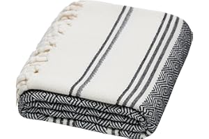 DEMMEX Organic Diamond Turkish Bath & Beach Towel | 100% Oeko-TEX Certified Turkish Cotton, Ultra-Soft, Quick-Dry, Lightweight, Compact & Oversized Luxury Peshtemal Towel, Prewashed, 71"x36", Black
