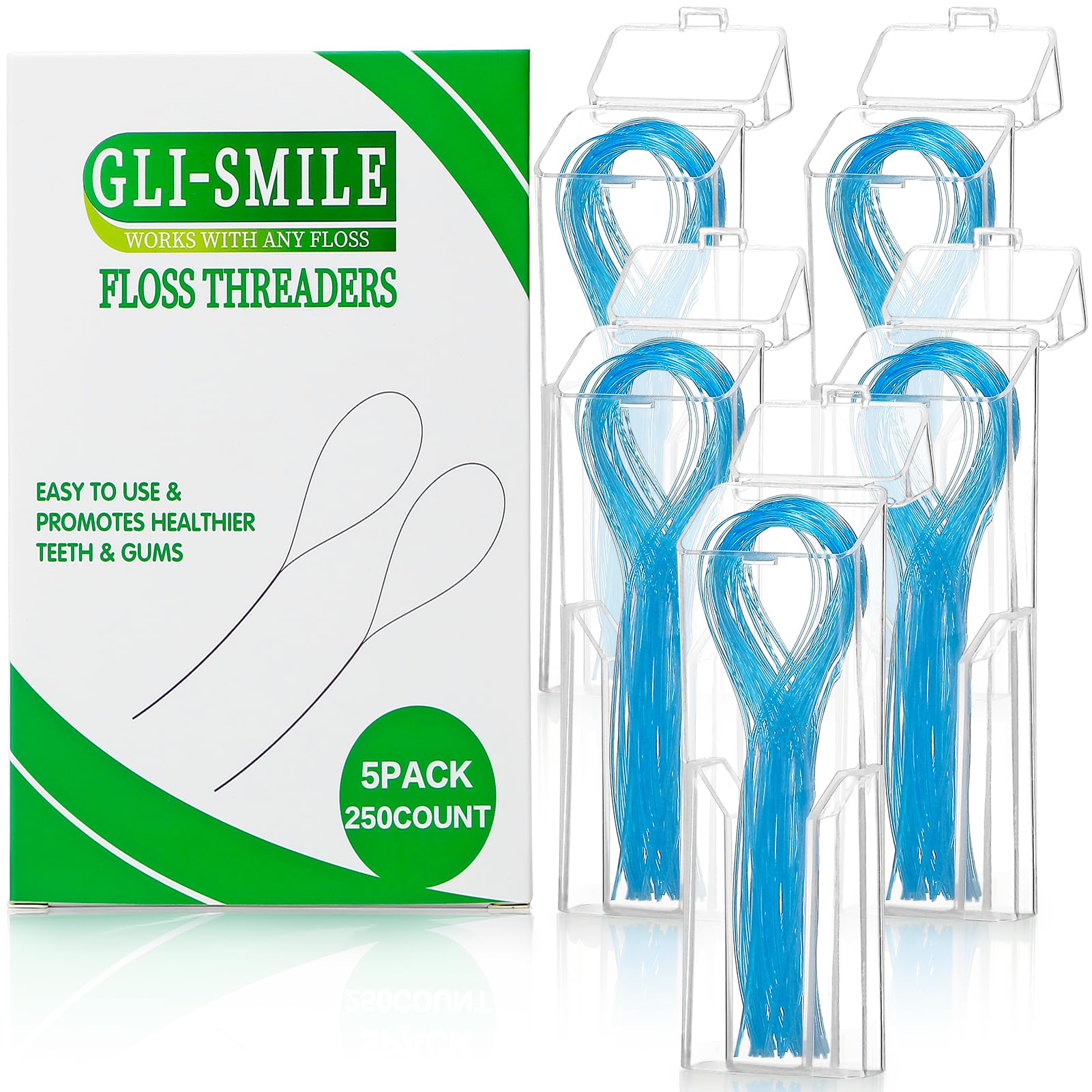 Photo 1 of Floss Threaders, Orthodontic Threader, Ultraclean Access Tool for Maintaining Oral Health with Braces, Bridges, and Implants 250 Count