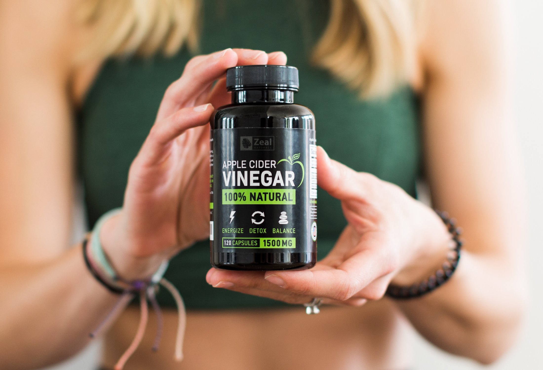 Zeal Naturals 100 Natural Raw Apple Cider Vinegar Capsules (1560mg120