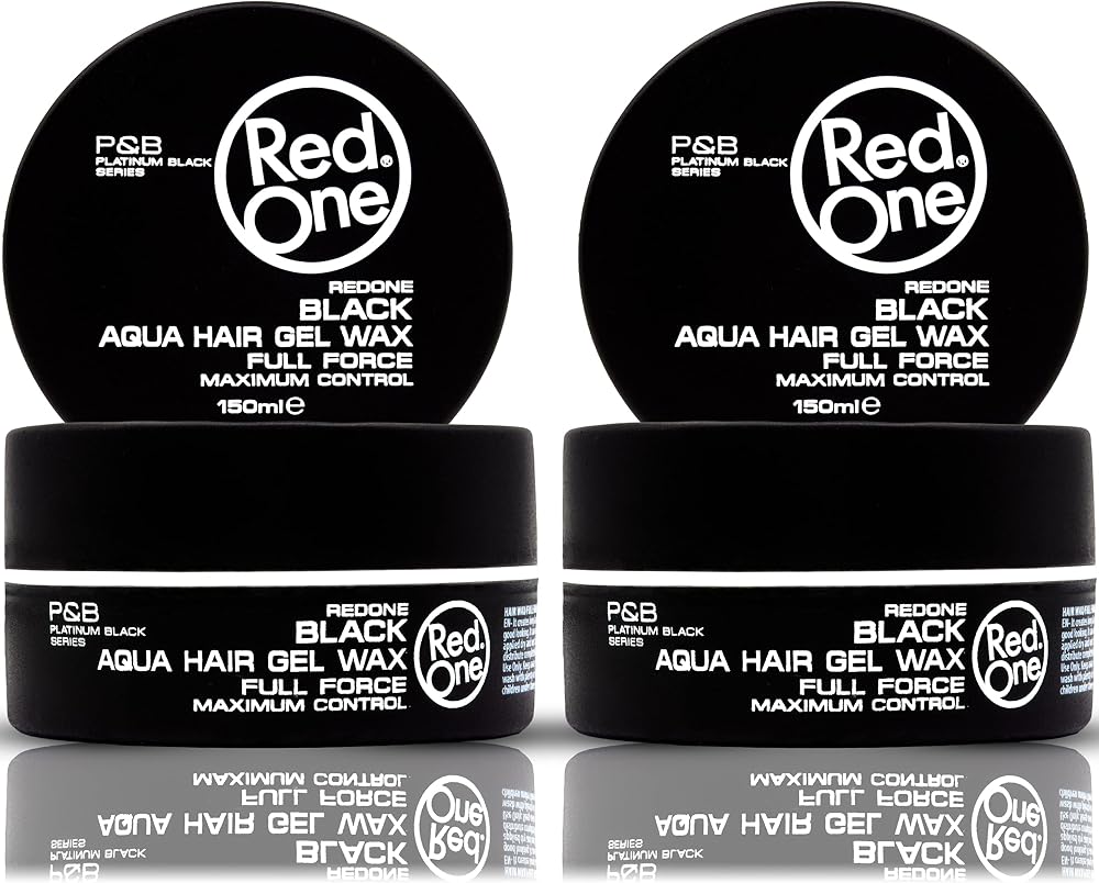 RedOne Hair Wax Black 2x150ml Extra Strong Hold Lime Scent Shiny Finish