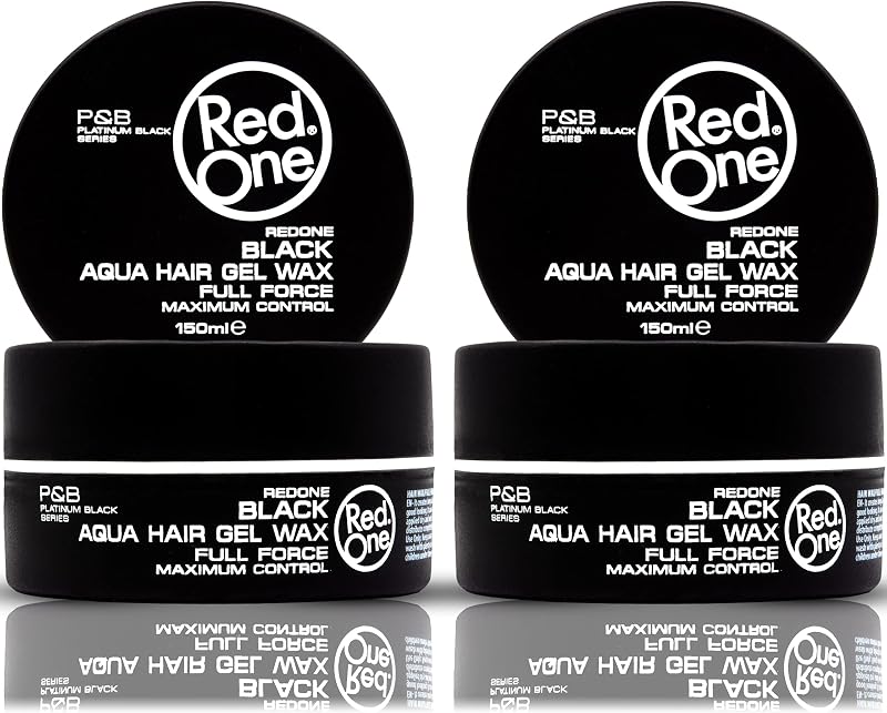RedOne Hair Wax Black 2x150ml Extra Strong Hold Lime Scent Shiny Finish