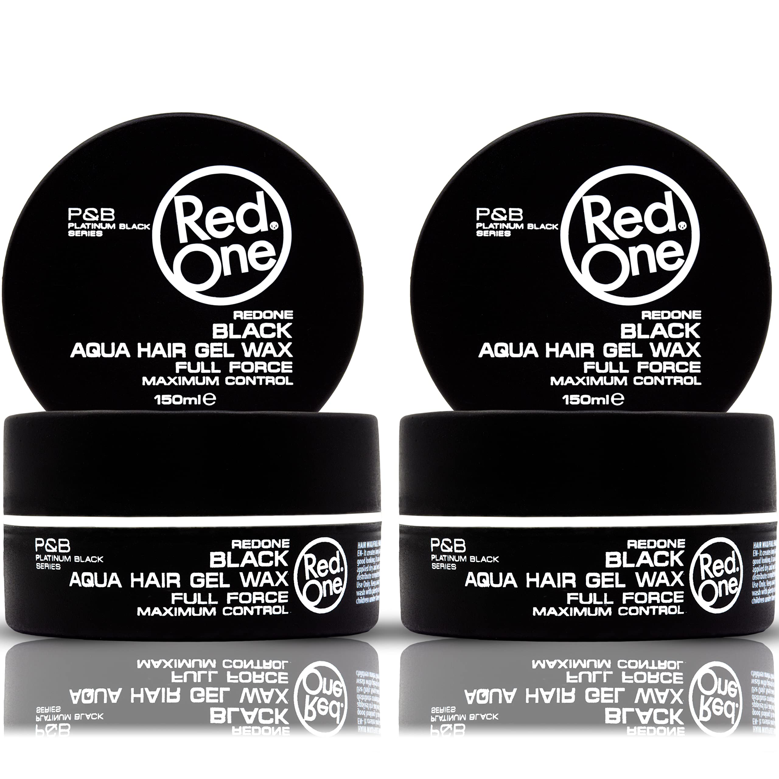 RedOne Hair Styling Wax Black 2x150ml | Extra Strong Hold Gel Wax | Lime Scent | Long Lasting Maximum Control | Men & Women Hair Wax | Shiny Finish | Professional Barber Quality – Twin Pack