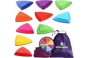 Special Supplies 10 Stepping Stones for Kids Indoor and Outdoor Balance Blocks Promote Coordination, Balance Strength Child Safe Rubber, Non-Slip Edging