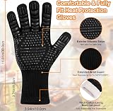 Flintronic Heat Resistant Grill Gloves 1472°F/800°C Five-Finger view 2