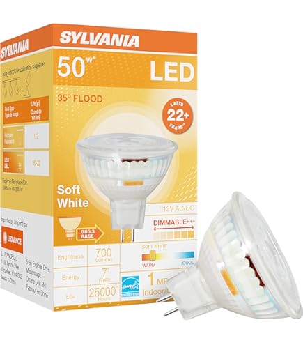 Sylvania LED Flood MR16 Light Bulb, 50W Equivalent, 7W Efficient