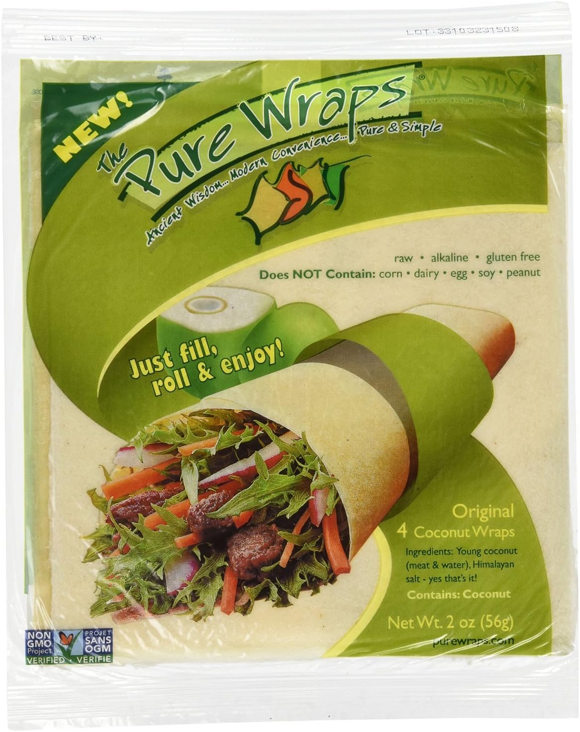 Pure Wraps, Paleo Coconut Wraps, Original Flavor (1 Pack)