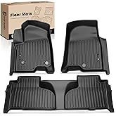 YHTAUTO Floor Mats Compatible with Chevrolet Tahoe Suburban & GMC Yukon Yukon XL 2021-2026, TPE All Weather Car Mats Waterproof Anti-Slip Odorless Floor Liner, 1st & 2nd Row, Set of 3