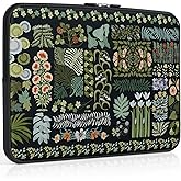 iCasso Laptop Sleeve 15.6 inch, Compatible with MacBook Air 15 inch, Vintage Shockproof Laptop Case 15.6'', Slim Protective Travel Carrying Case for MacBook Pro 16, Lenovo Dell Asus HP, Black